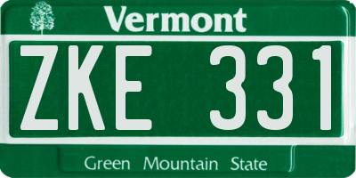 VT license plate ZKE331