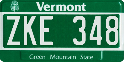 VT license plate ZKE348