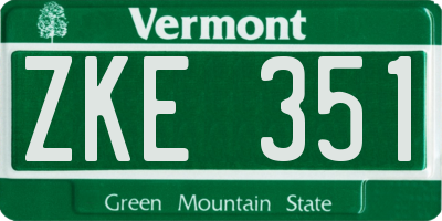 VT license plate ZKE351