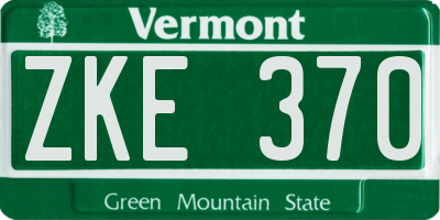 VT license plate ZKE370
