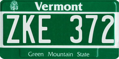 VT license plate ZKE372