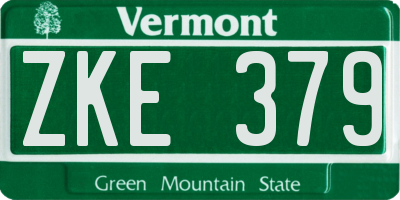 VT license plate ZKE379