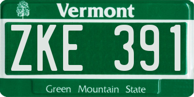 VT license plate ZKE391