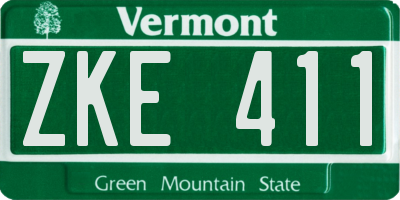 VT license plate ZKE411