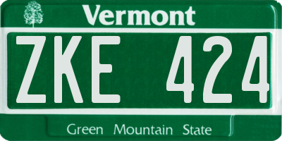 VT license plate ZKE424