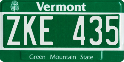 VT license plate ZKE435