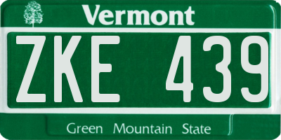 VT license plate ZKE439