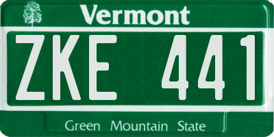 VT license plate ZKE441