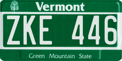 VT license plate ZKE446