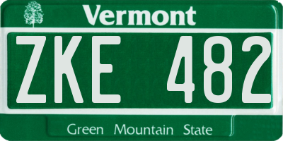 VT license plate ZKE482