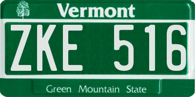 VT license plate ZKE516