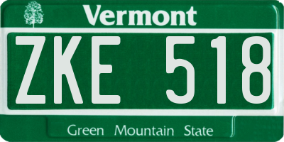 VT license plate ZKE518