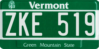 VT license plate ZKE519