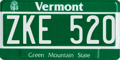VT license plate ZKE520