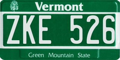 VT license plate ZKE526