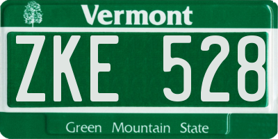 VT license plate ZKE528