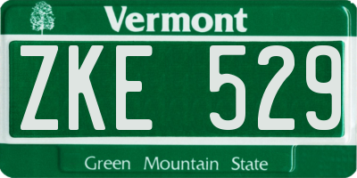 VT license plate ZKE529
