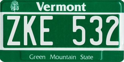 VT license plate ZKE532