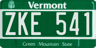 VT license plate ZKE541