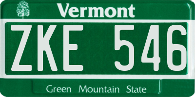 VT license plate ZKE546