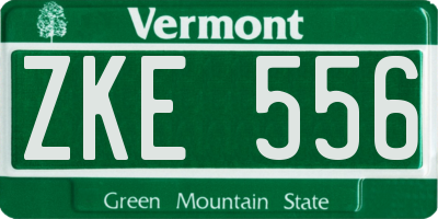 VT license plate ZKE556