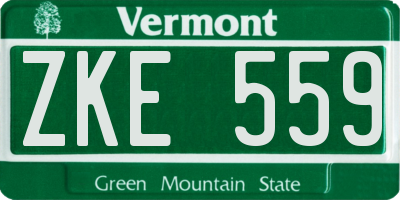 VT license plate ZKE559
