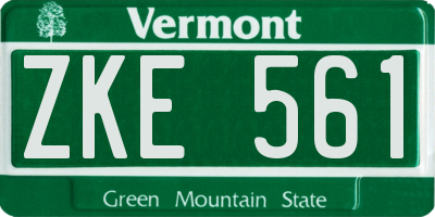 VT license plate ZKE561