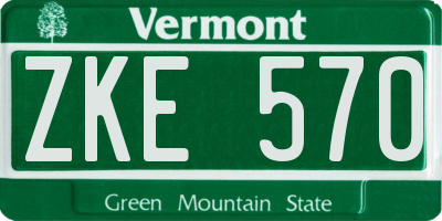 VT license plate ZKE570