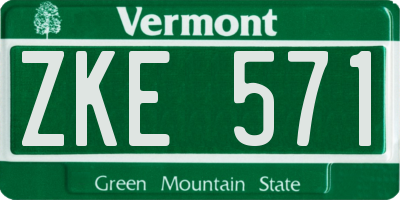 VT license plate ZKE571