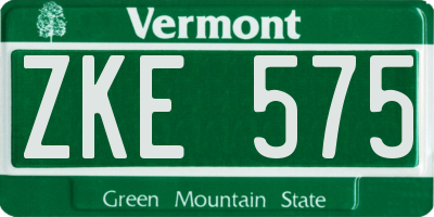 VT license plate ZKE575
