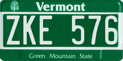 VT license plate ZKE576