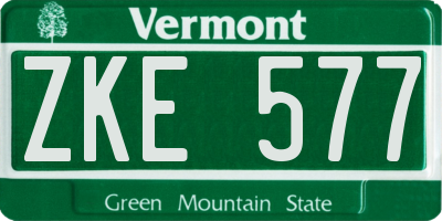 VT license plate ZKE577