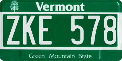 VT license plate ZKE578