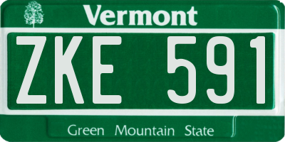 VT license plate ZKE591