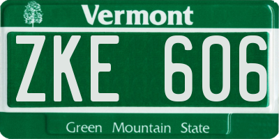 VT license plate ZKE606