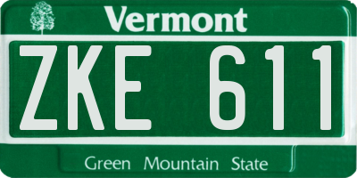 VT license plate ZKE611