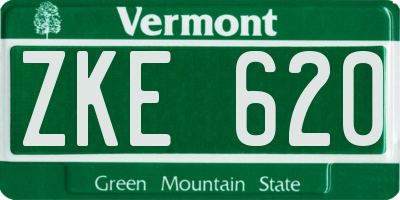 VT license plate ZKE620