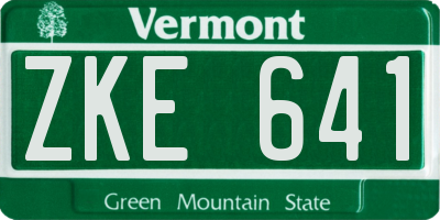 VT license plate ZKE641