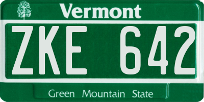 VT license plate ZKE642