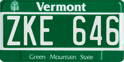 VT license plate ZKE646