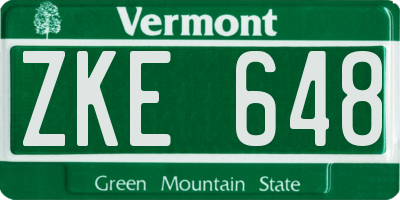VT license plate ZKE648