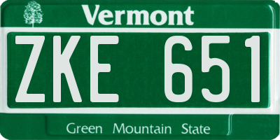 VT license plate ZKE651