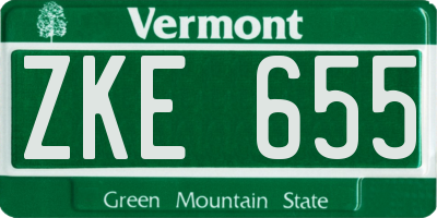 VT license plate ZKE655