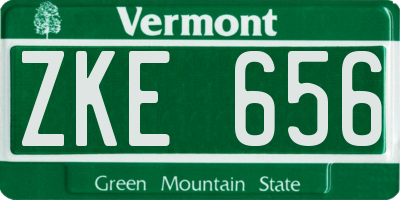 VT license plate ZKE656