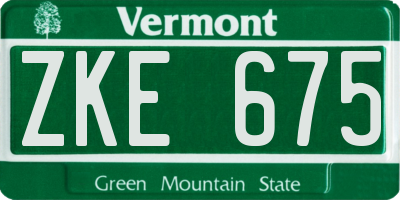 VT license plate ZKE675