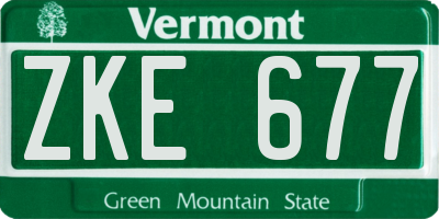 VT license plate ZKE677