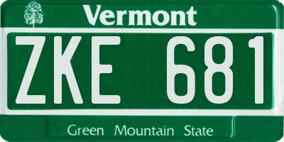 VT license plate ZKE681