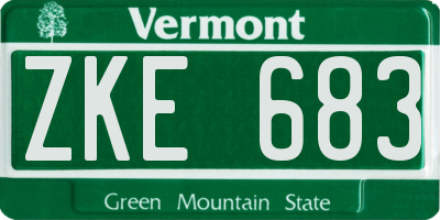 VT license plate ZKE683