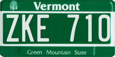 VT license plate ZKE710