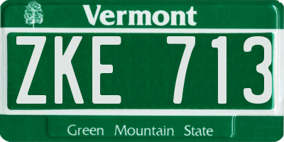 VT license plate ZKE713